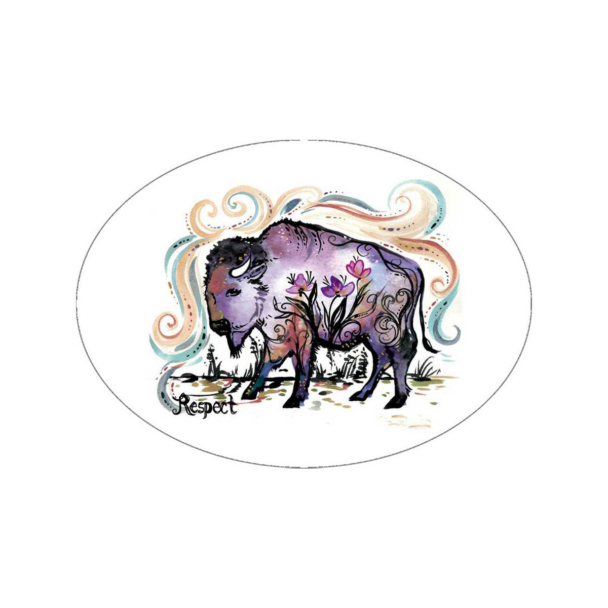 Sticker Carla Joseph Respect -  - oval Stickers - House of Himwitsa Art Gallery