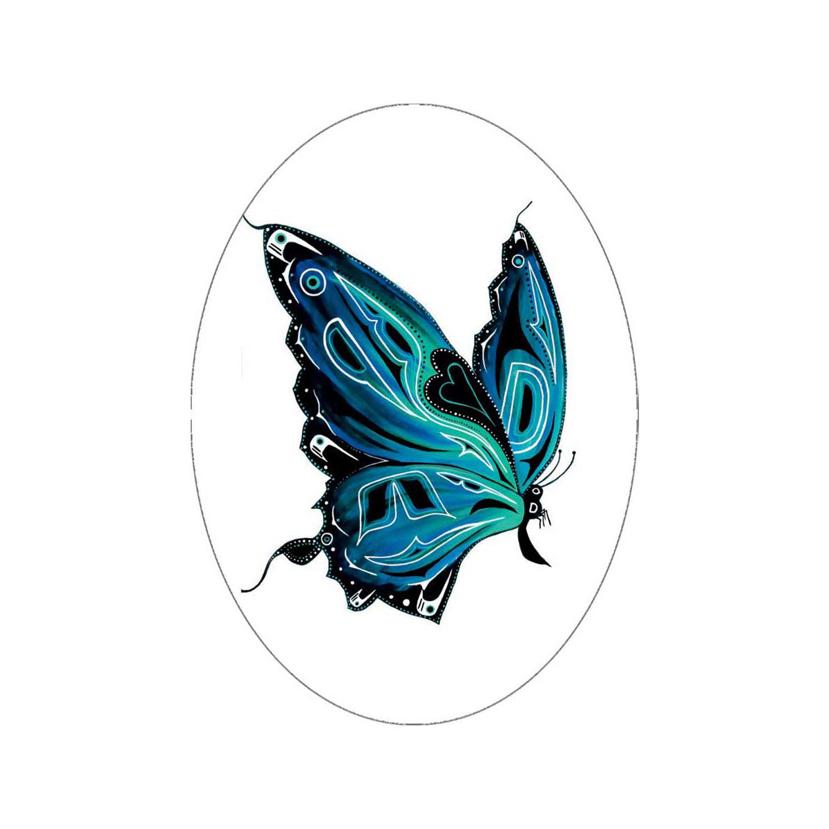 Sticker Diane Levesque Butterfly -  - oval Stickers - House of Himwitsa Art Gallery