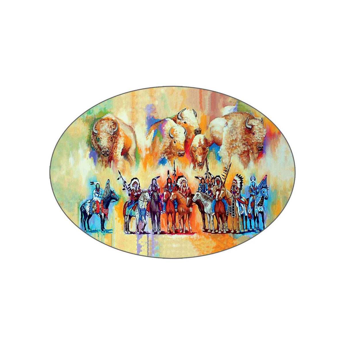Sticker John Balloue Mystic Warrior -  - oval stickers - House of Himwitsa Art Gallery
