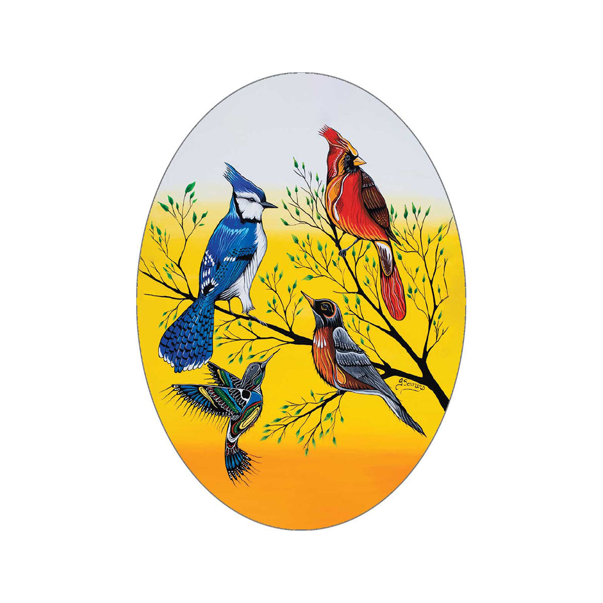 Sticker Jessica Somers Binesheug (Birds) -  - oval Stickers - House of Himwitsa Art Gallery