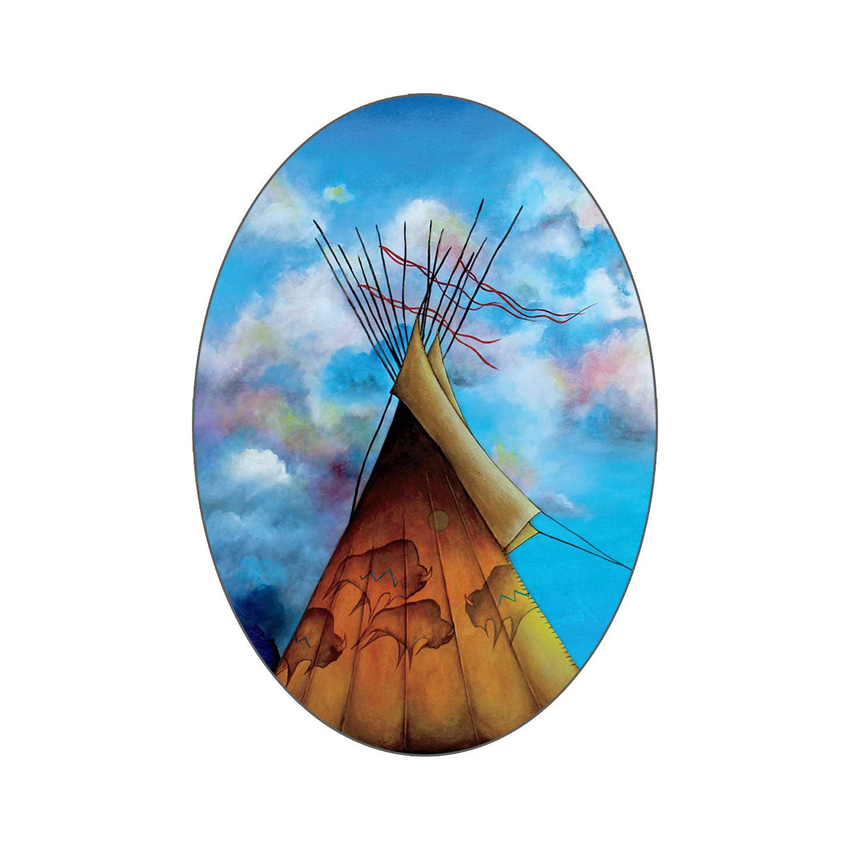 *Sticker Micqaela Jones Thunder Rolls -  - oval sticker - House of Himwitsa Art Gallery