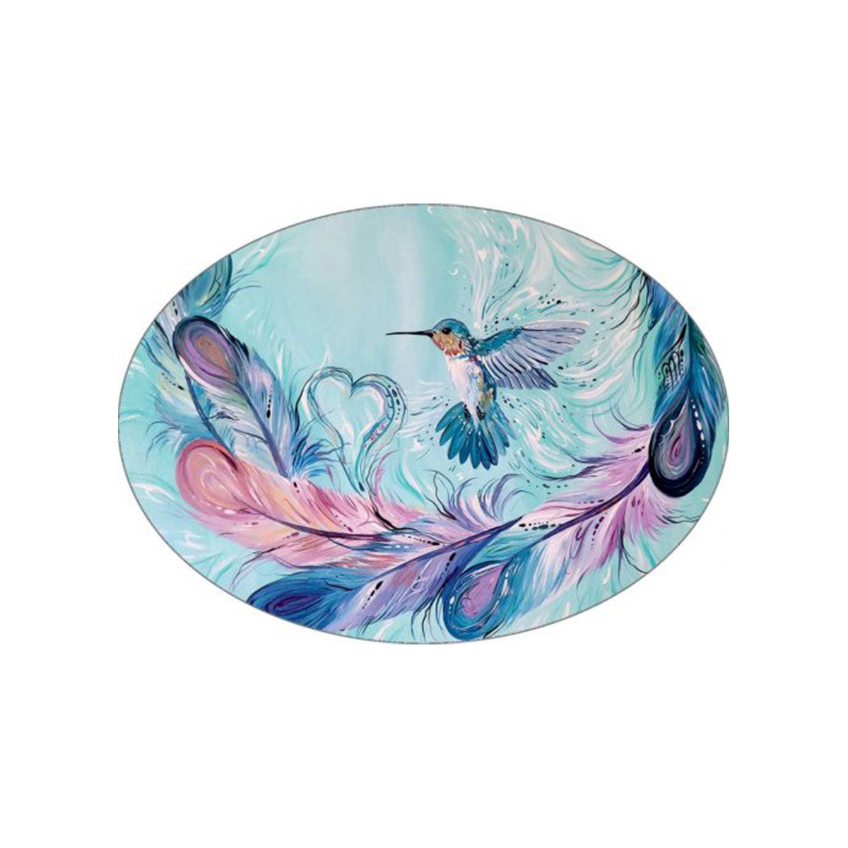 Sticker Carla Joseph  Hummingbird Feathers -  - oval sticker - House of Himwitsa Art Gallery