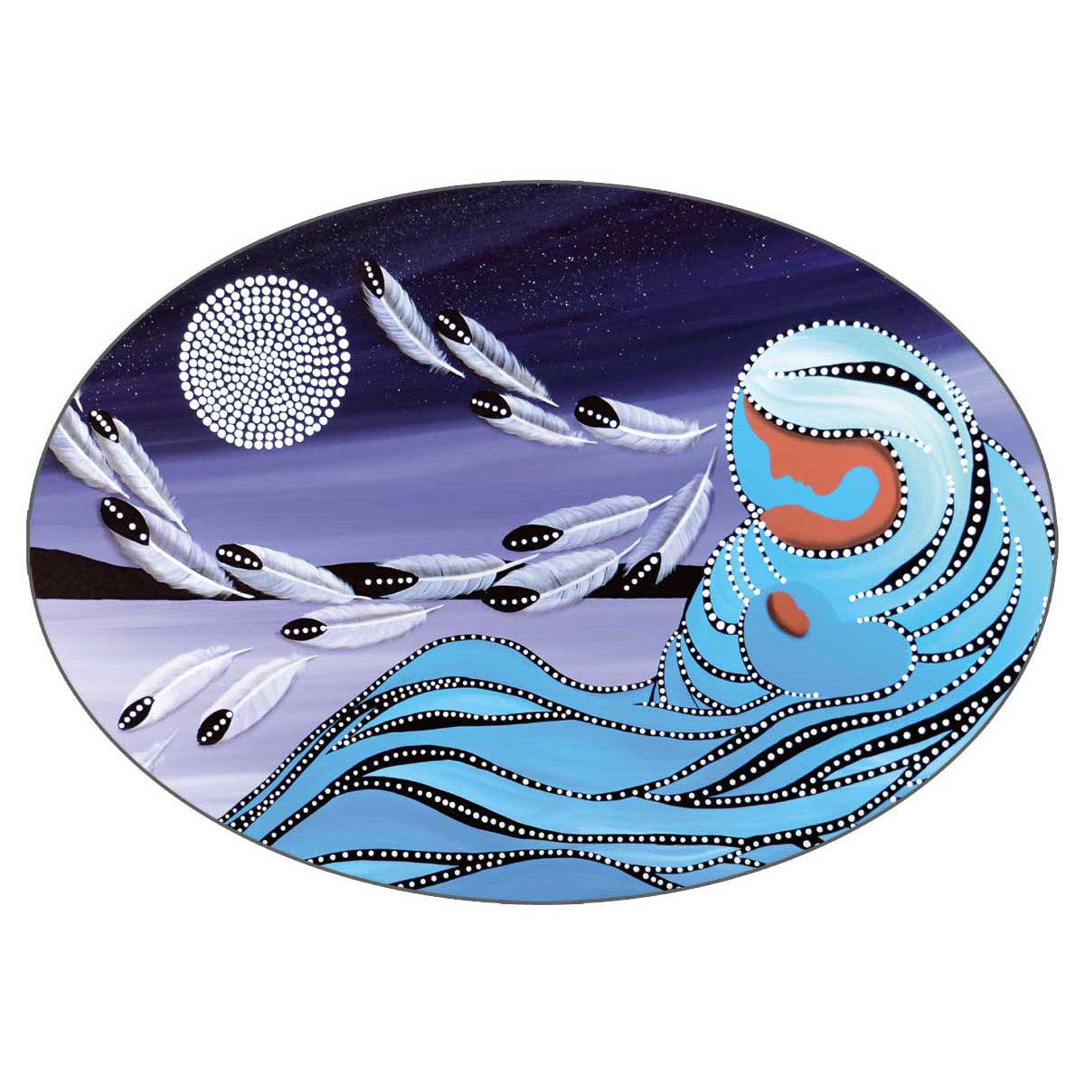 Sticker Betty Albert Mother/Moon -  - oval stickers - House of Himwitsa Art Gallery