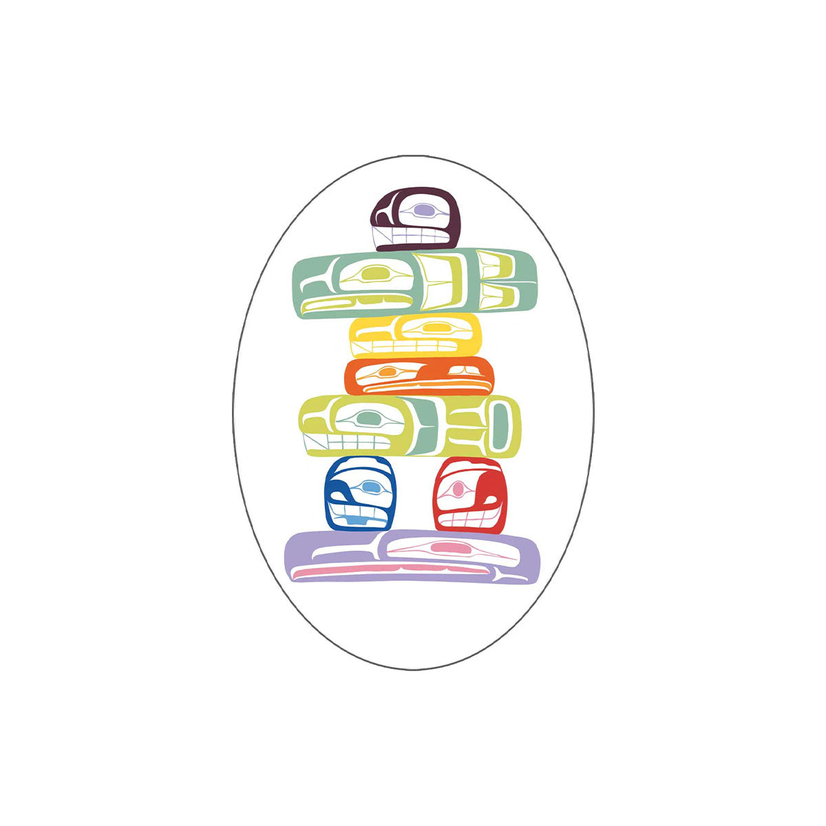 Sticker Ben Houstie Inukshuk -  - oval stickers - House of Himwitsa Art Gallery