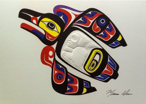 Marvin Oliver Raven's Journey Art Card - Marvin Oliver Raven's Journey Art Card -  - House of Himwitsa Native Art Gallery and Gifts