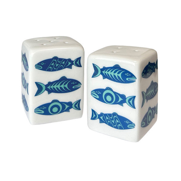 Salt & Pepper Shaker Set Salmon in the Wild Simone Diamond