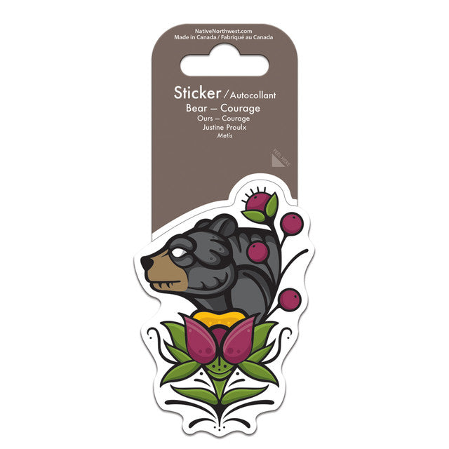 Vinyl Sticker Justine Prouix Bear Courage
