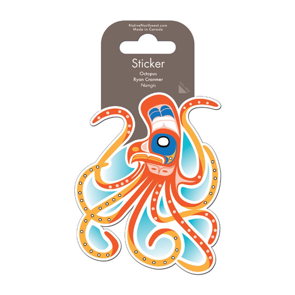 Sticker Ronny Cranmer Octopus - Sticker Ronny Cranmer Octopus -  - House of Himwitsa Native Art Gallery and Gifts