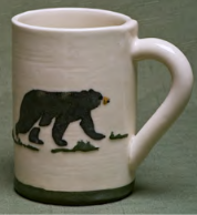 S Robertson Mug W Blk Bear - S Robertson Mug W Blk Bear -  - House of Himwitsa Native Art Gallery and Gifts