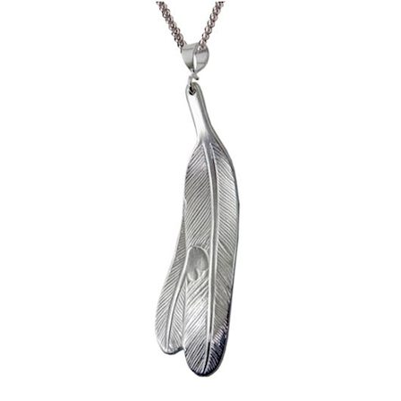 Silver Pewter Pendant Eagle Feather Bill Helin