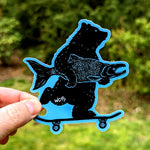 Westcoastees Skater Bear Sticker - Westcoastees Skater Bear Sticker -  - House of Himwitsa Native Art Gallery and Gifts