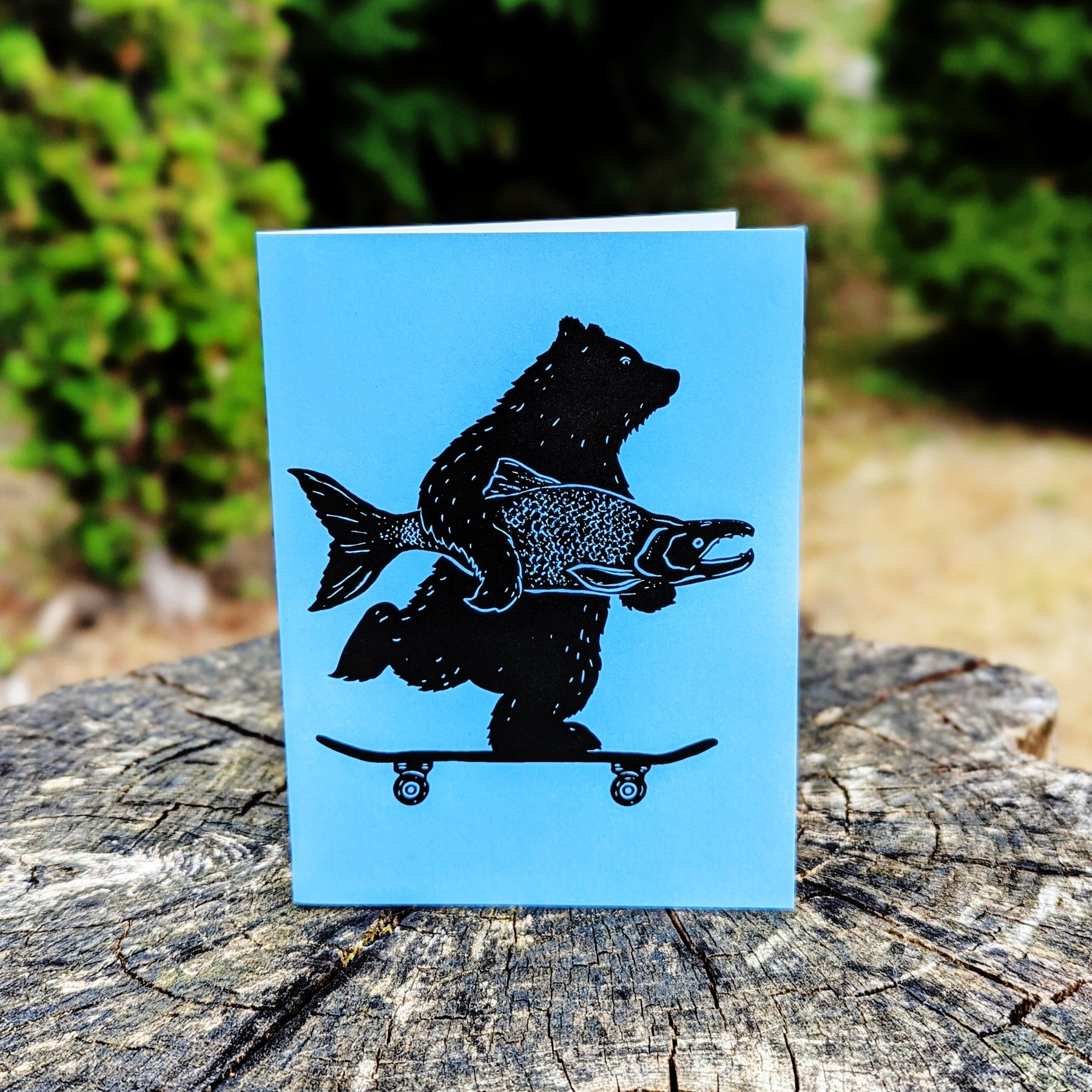 Westcoastees Skater Bear Art Card - Westcoastees Skater Bear Art Card -  - House of Himwitsa Native Art Gallery and Gifts