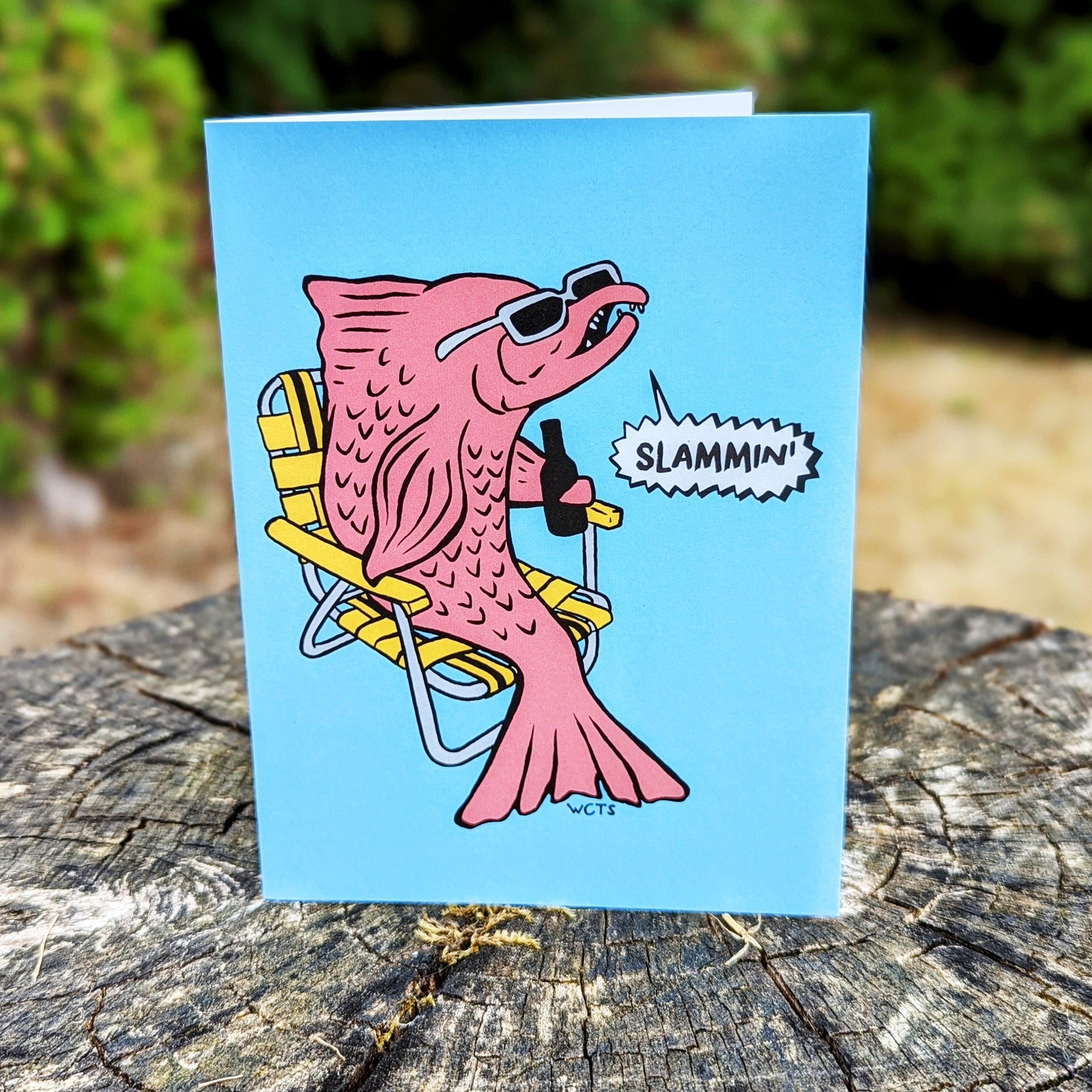 Westcoastees Ella the Salmon Art Card - Westcoastees Ella the Salmon Art Card -  - House of Himwitsa Native Art Gallery and Gifts