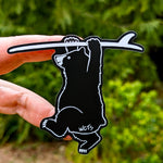 Westcoastees Surf's Up Bear Sticker - Westcoastees Surf's Up Bear Sticker -  - House of Himwitsa Native Art Gallery and Gifts