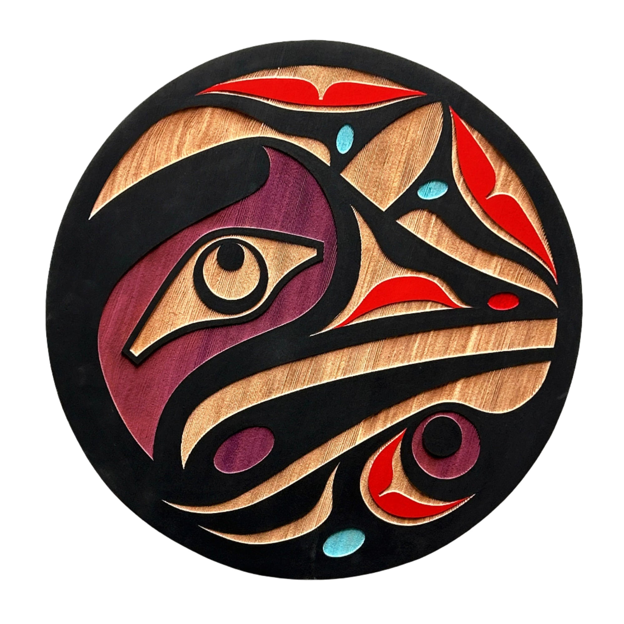 Trevor Hunt Kwakiutl Hummingbird Panel 18" Diameter x 1.3/4" Depth - Trevor Hunt - panel - House of Himwitsa Art Gallery