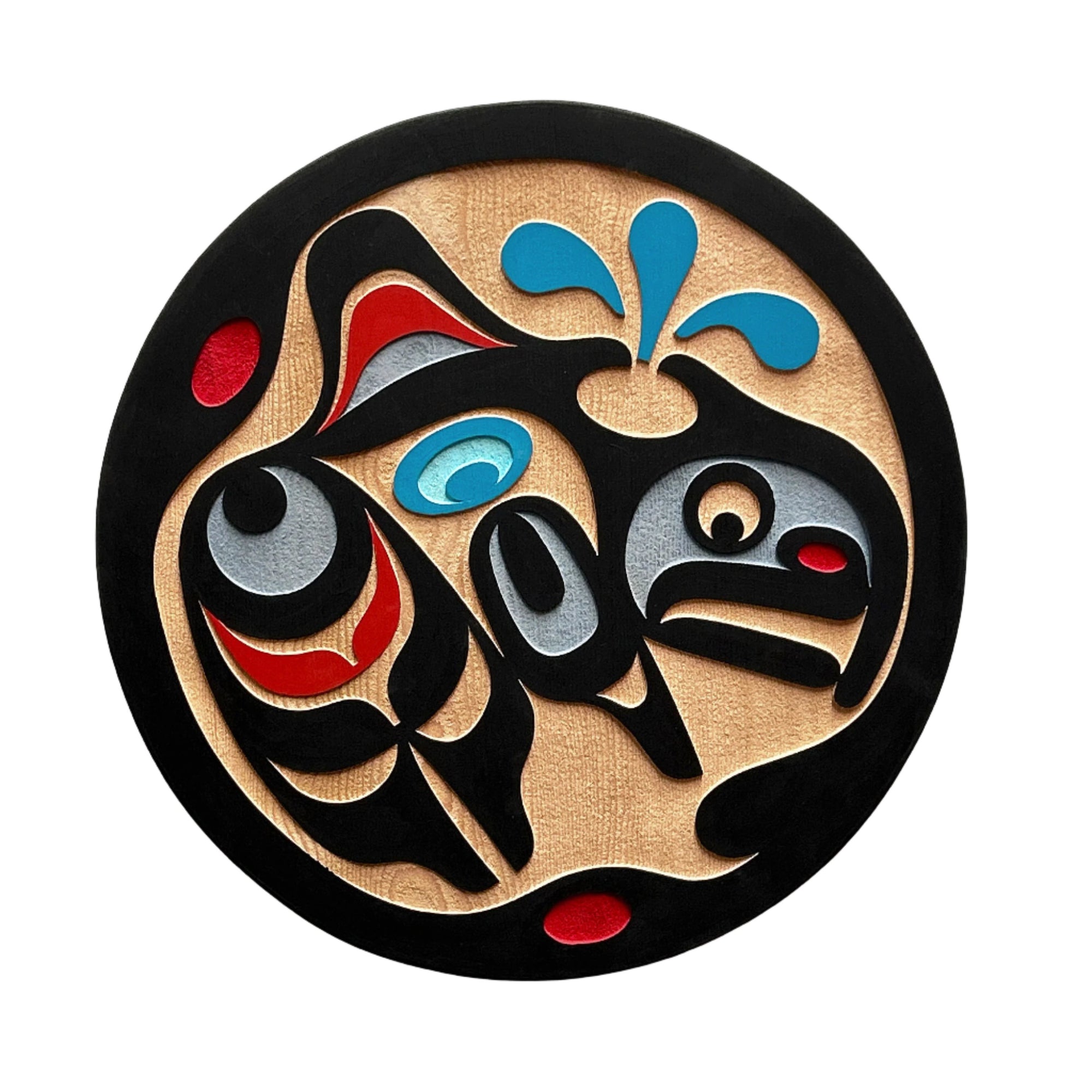 Trevor Hunt Kwakiutl Killer Whale Panel 11.5" Diameter x 1.3/4" Depth - Trevor Hunt - panel - House of Himwitsa Art Gallery