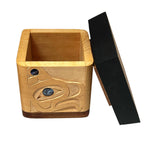 Trevor Husband Abalone Inlay Bentwood Box Thunderbird - Trevor Husband -  - House of Himwitsa Art Gallery