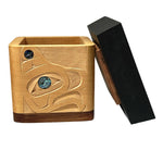 Trevor Husband Abalone Inlay Bentwood Box Thunderbird - Trevor Husband -  - House of Himwitsa Art Gallery