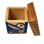Trevor Husband Red / Yellow Cedar Hummingbird Abalone Inlay Bentwood Box - Trevor Husband -  - House of Himwitsa Art Gallery
