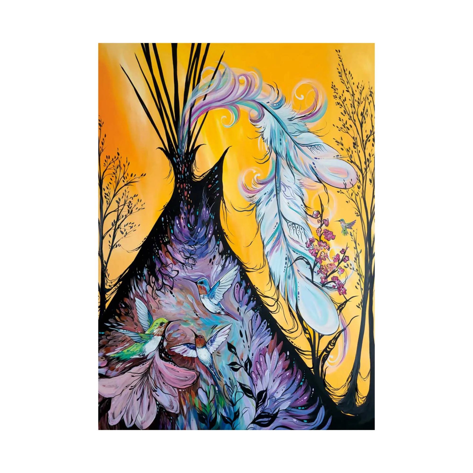 Art Card Carla Joseph Tipi Hummingbird - Art Card Carla Joseph Tipi Hummingbird -  - House of Himwitsa Native Art Gallery and Gifts