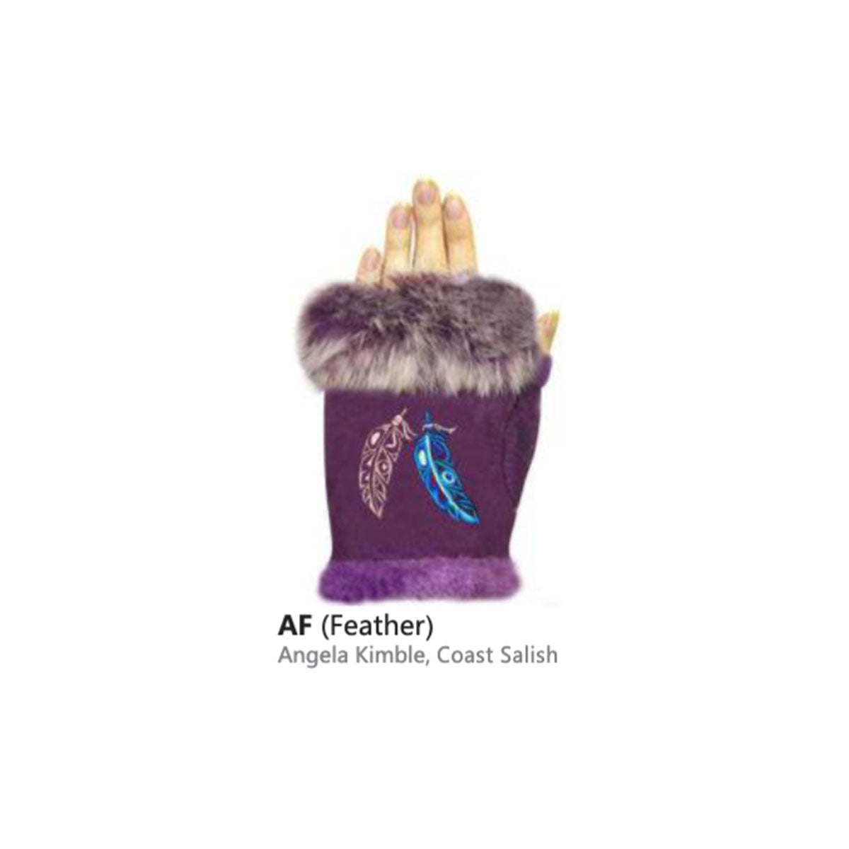 Texting Glove Feathers Purple