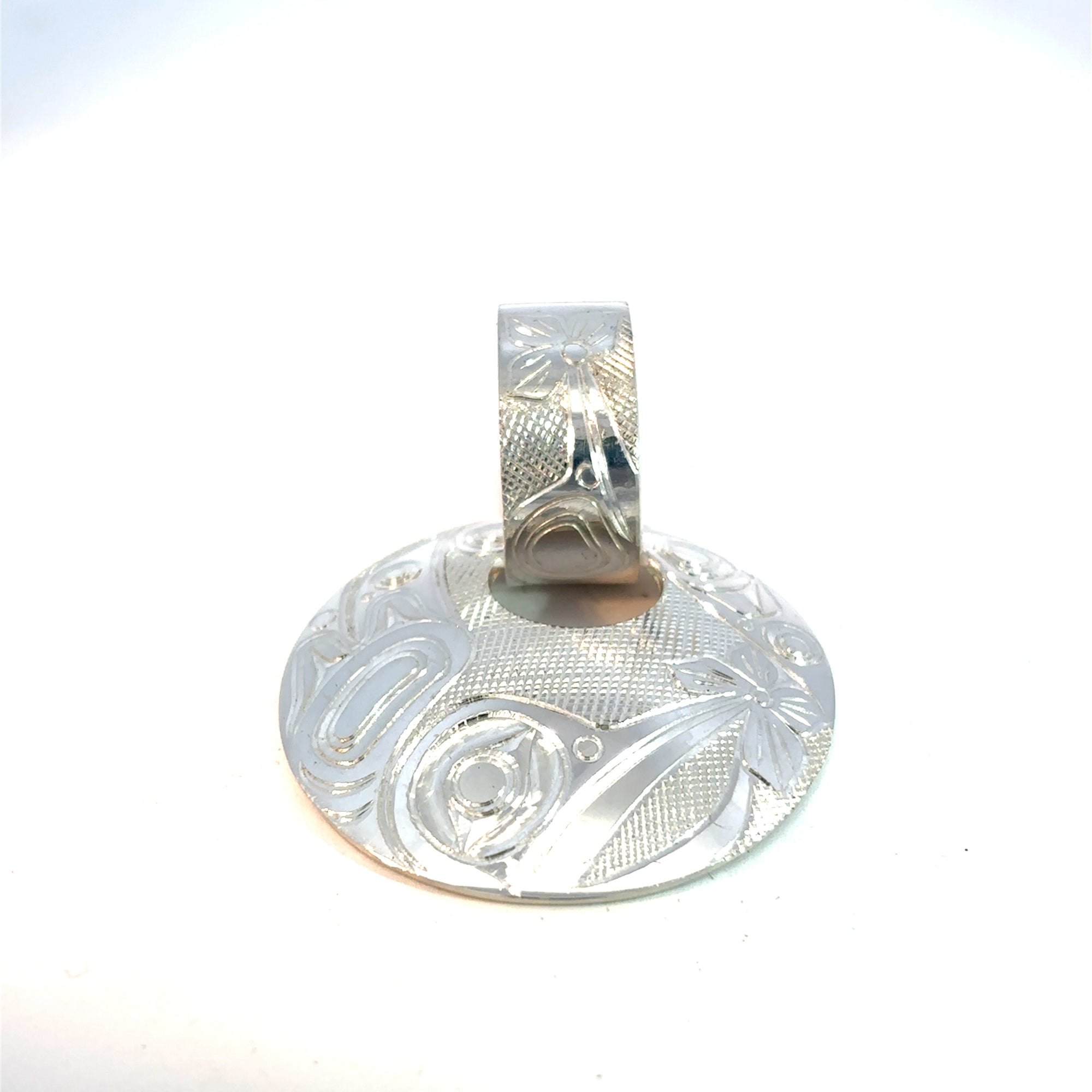 Jim Mcquire  Pendant with Silver Carved Bale Hummingbird