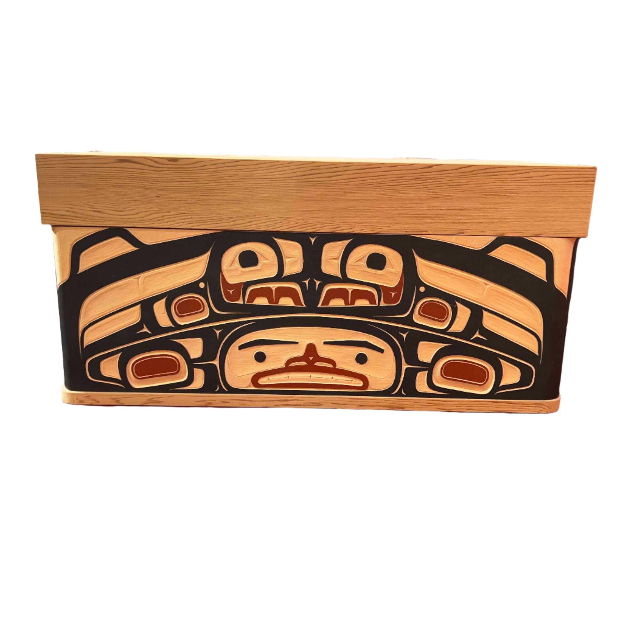 Victor West Bentwood Box Salmon Creation - Victor West - Bentwood box - House of Himwitsa Art Gallery