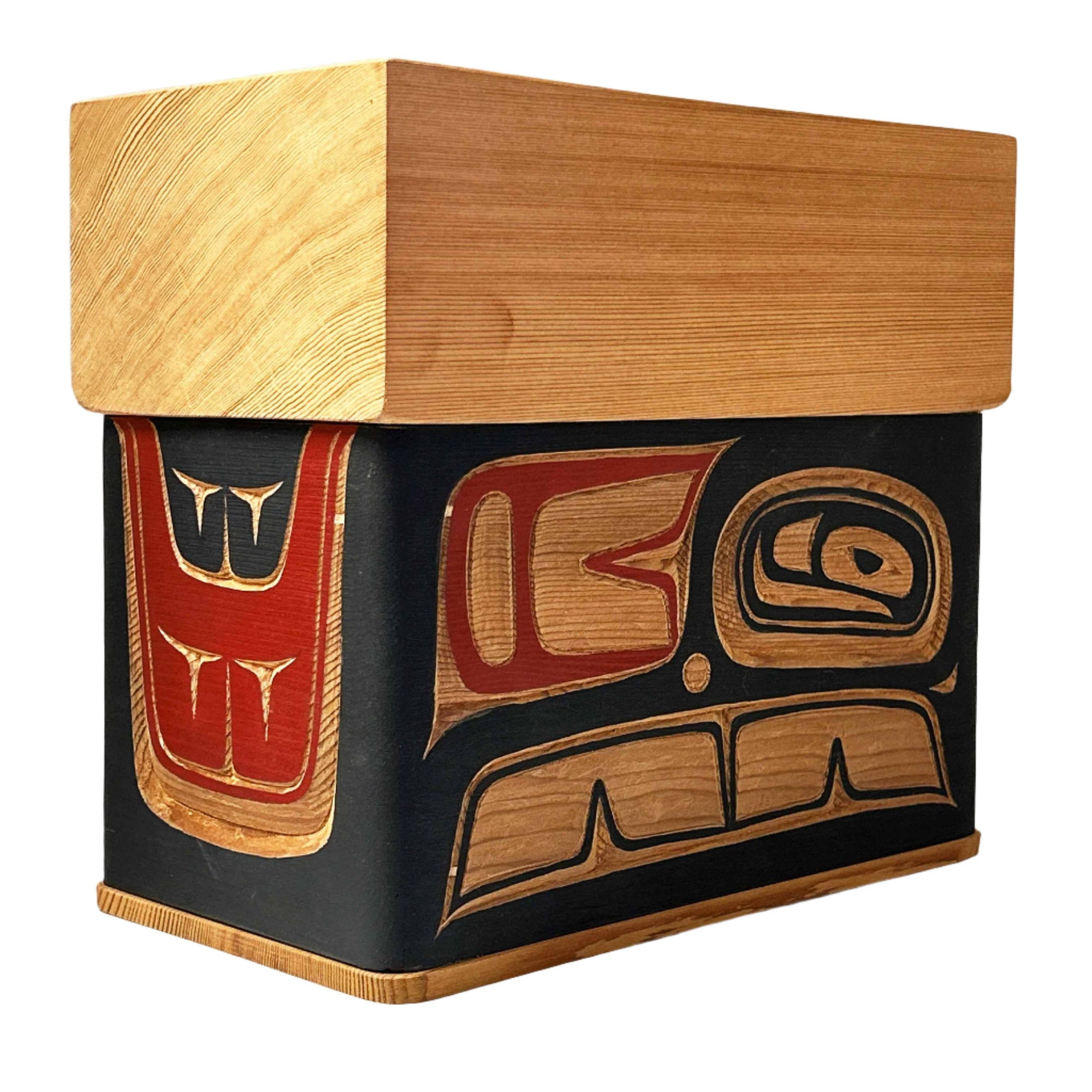 Victor West Red Cedar Bentwood Box Northern Formline - Victor West - Bentwood box - House of Himwitsa Art Gallery