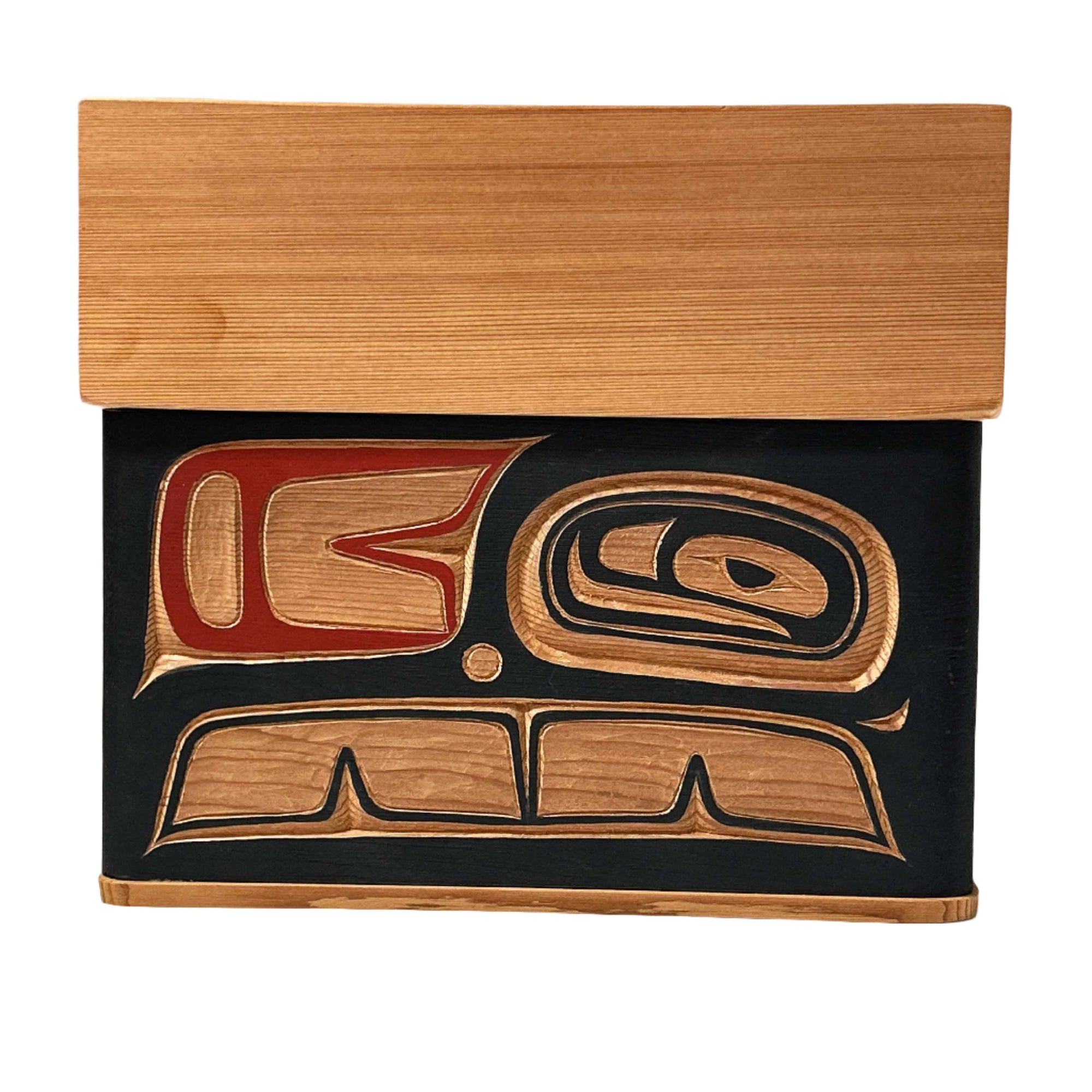 Victor West Red Cedar Bentwood Box Northern Formline - Victor West - Bentwood box - House of Himwitsa Art Gallery