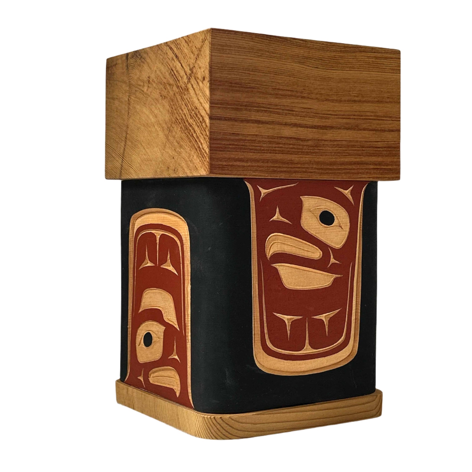 Victor West Red Cedar Eagle Bentwood Box - Victor West - Bentwood Box - House of Himwitsa Art Gallery