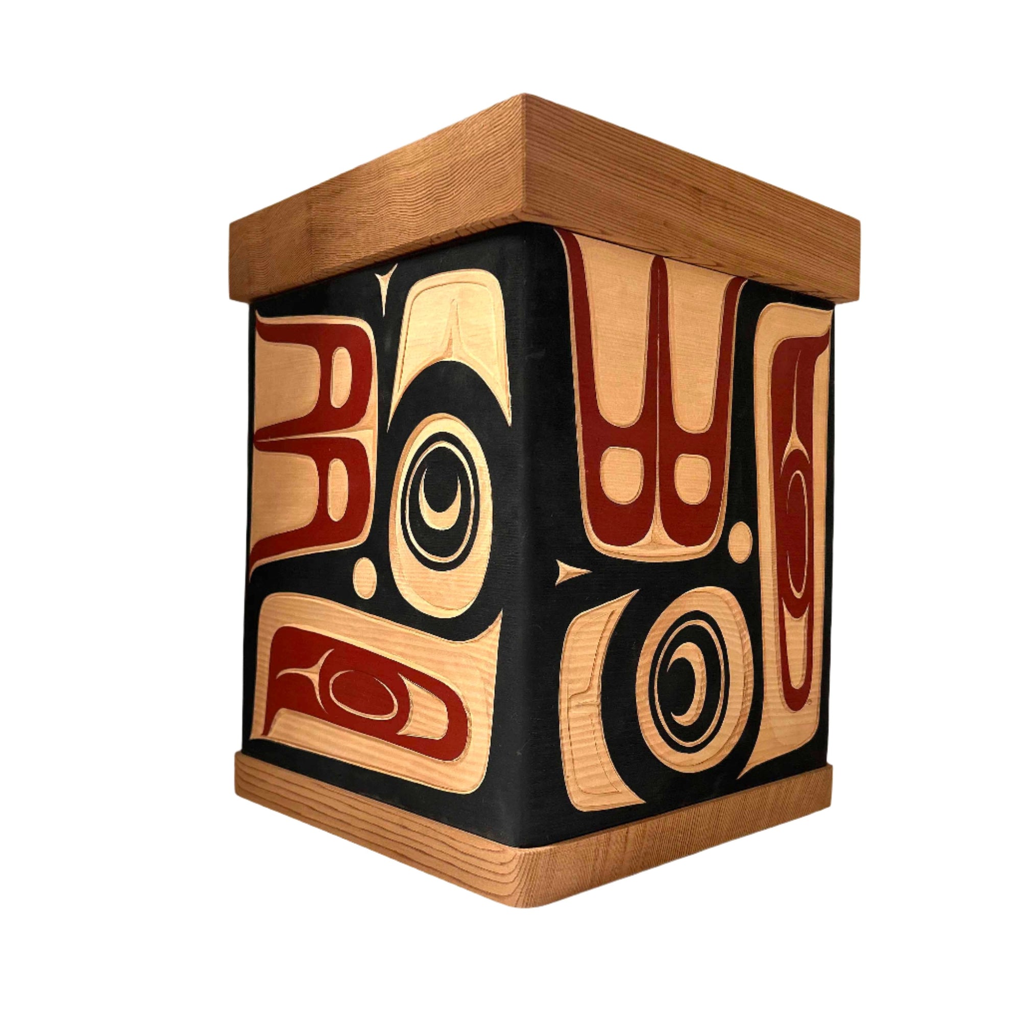 Victor West Bentwood Box Raven - Victor West - Bentwood box - House of Himwitsa Art Gallery