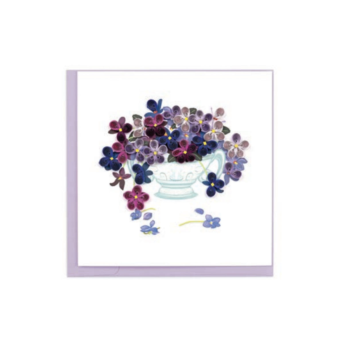 Quilling Art Card Violet Boquet