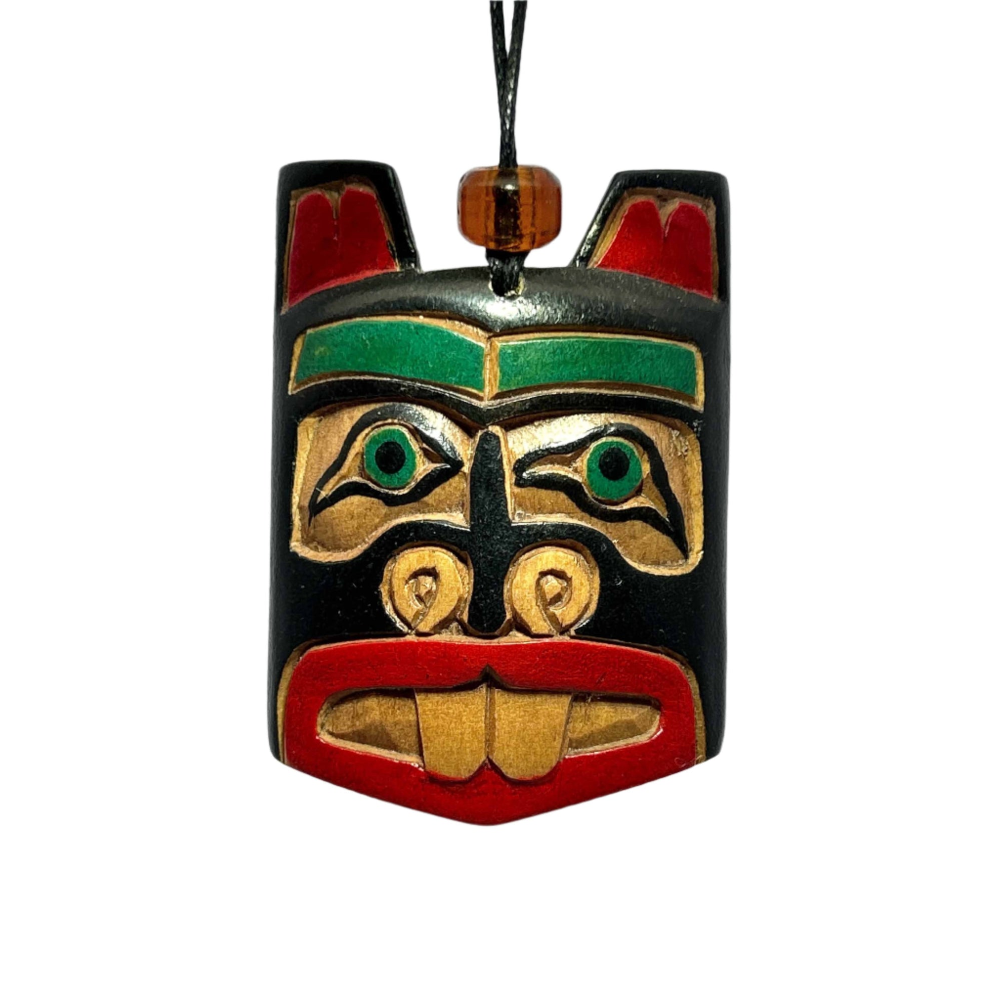 Artie George Ornament Beaver Mask -  - Ornament - House of Himwitsa Art Gallery