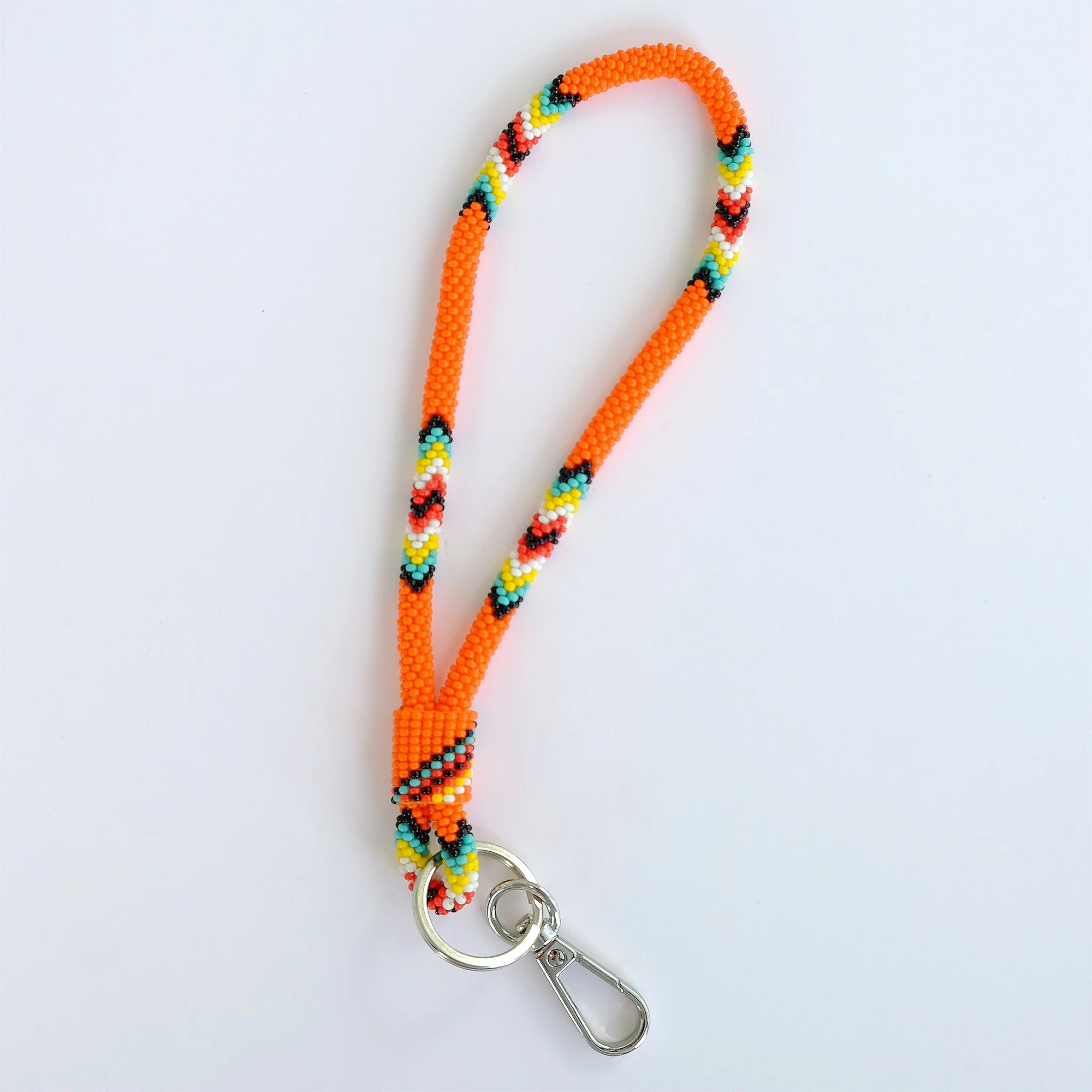 7" Orange Beaded Wrist Lanyard -  -  - House of Himwitsa Art Gallery