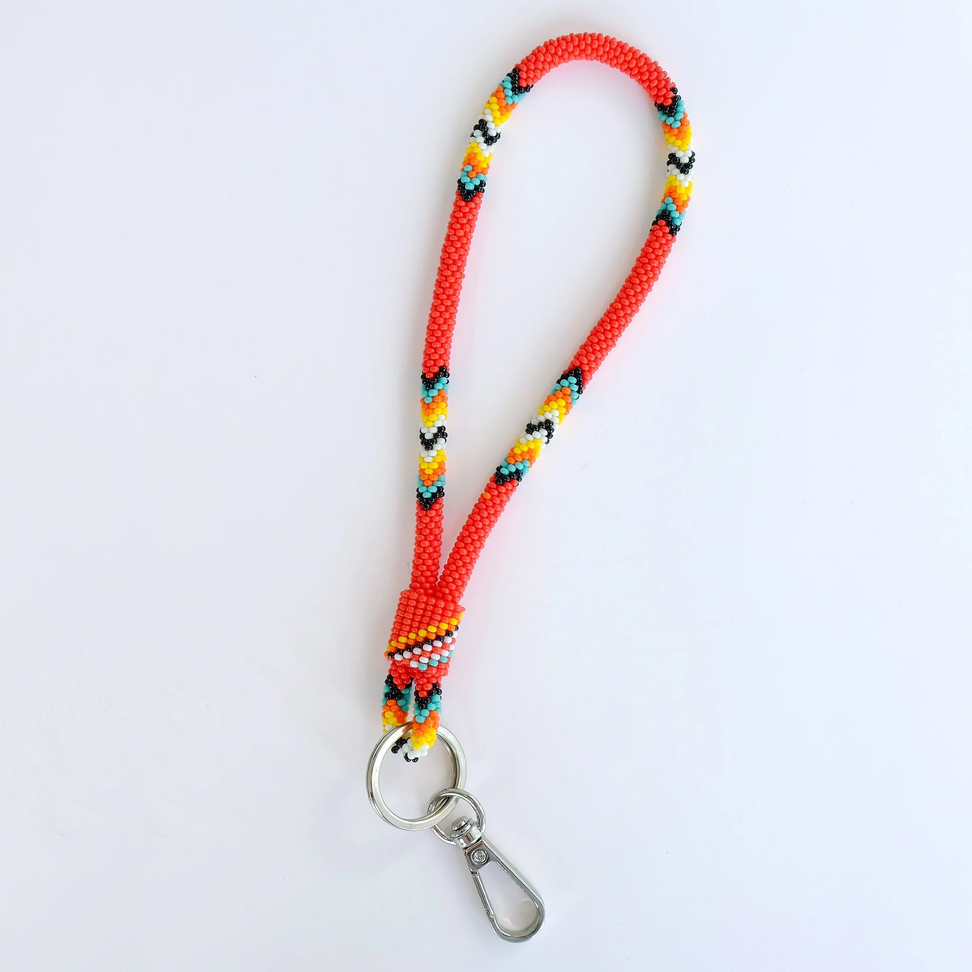 7" Red Beaded Wrist Lanyard -  -  - House of Himwitsa Art Gallery