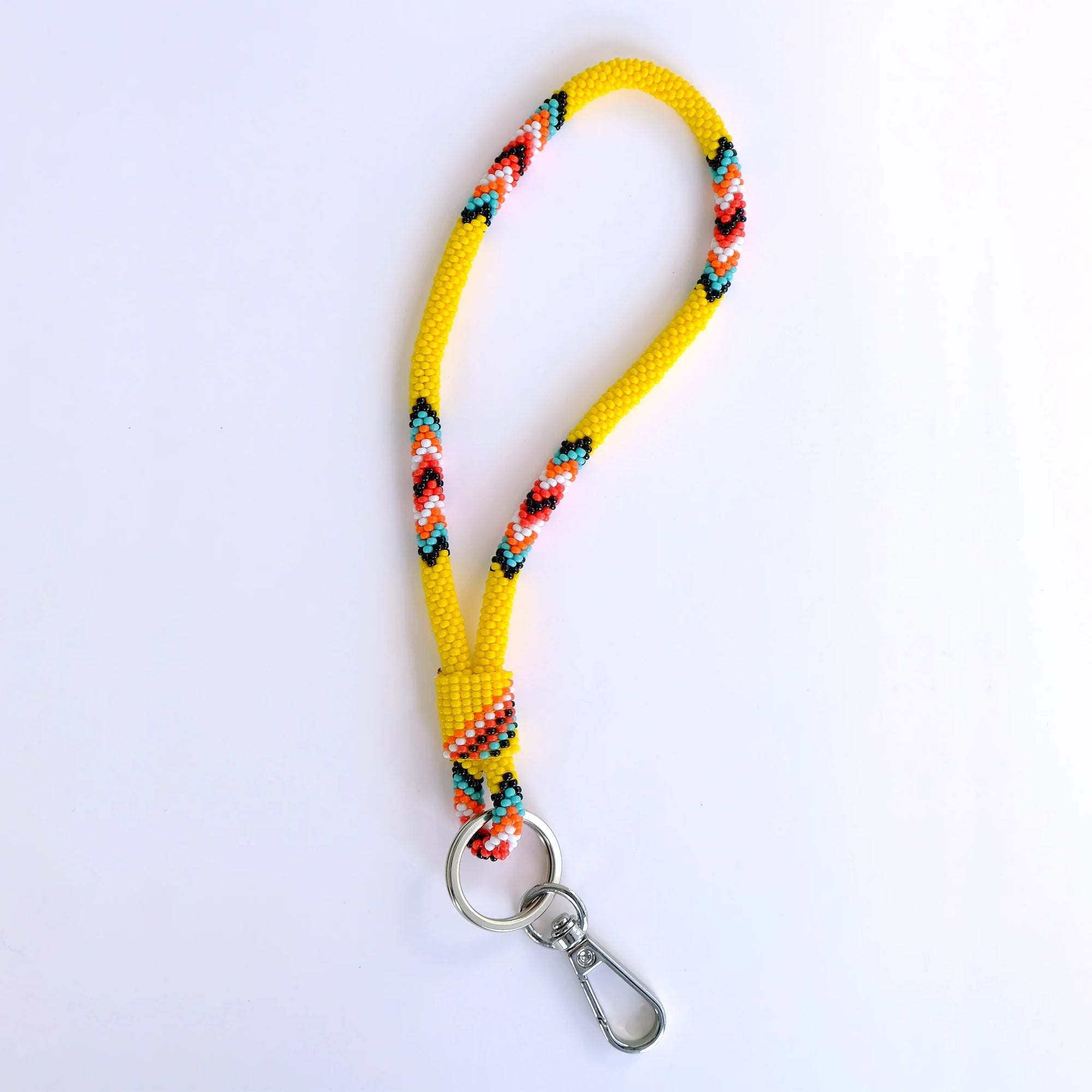 7" Yellow Beaded Wrist Lanyard -  -  - House of Himwitsa Art Gallery