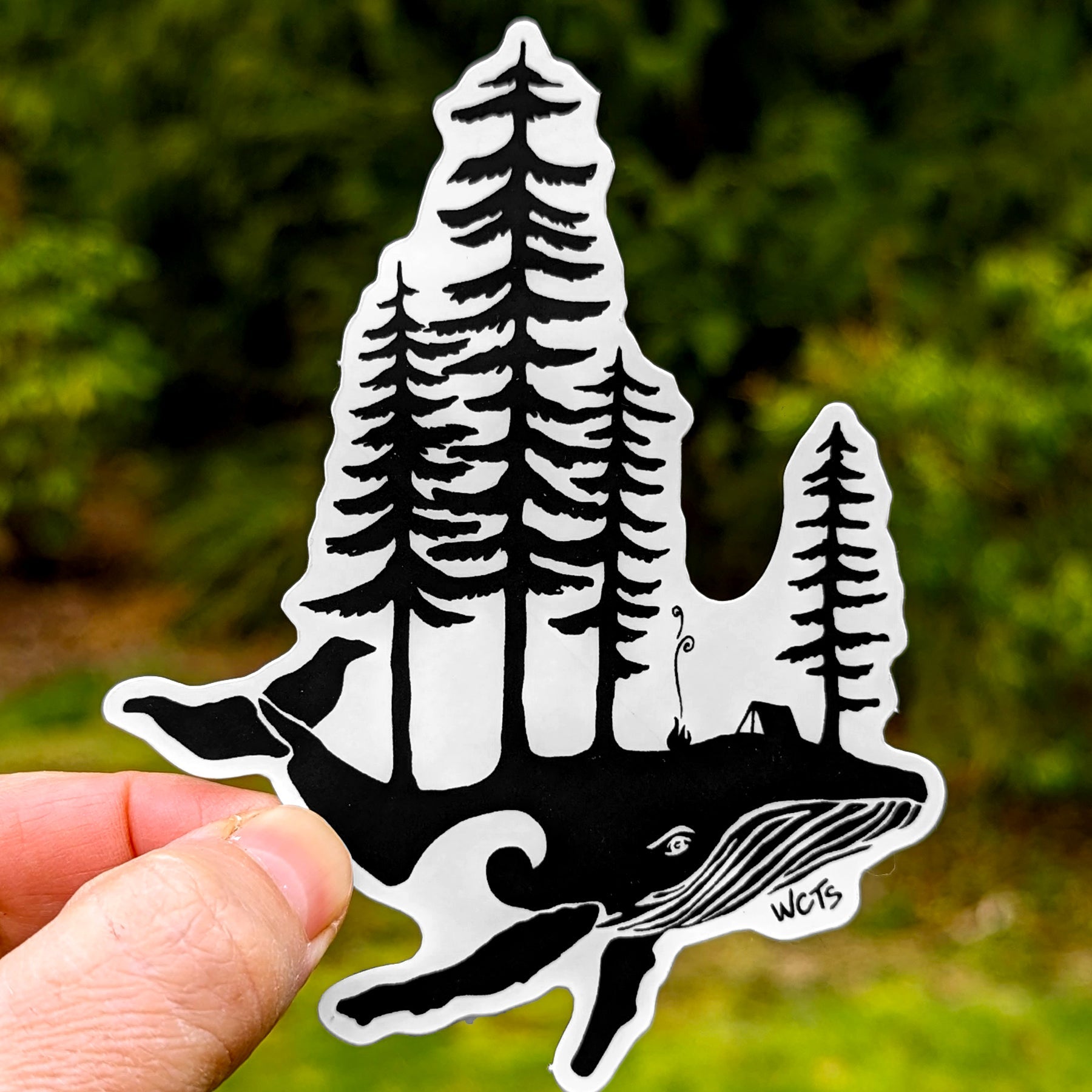 Westcoastees Whale Island Sticker - Westcoastees Whale Island Sticker -  - House of Himwitsa Native Art Gallery and Gifts