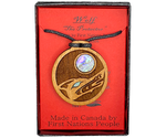 WOOD PENDANTS - Light Cherry / Wolf/Moon - 207WPL - House of Himwitsa Native Art Gallery and Gifts