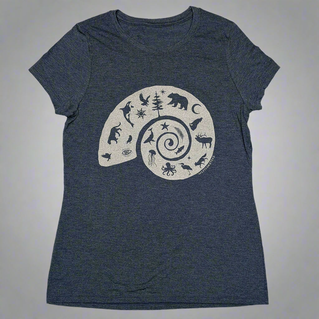Westcoastees Unisex Womens Nature Spiral. crewneck