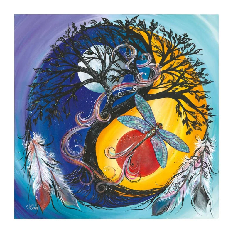 Art Card Carla Joseph Ying Yang Tree - Art Card Carla Joseph Ying Yang Tree -  - House of Himwitsa Native Art Gallery and Gifts