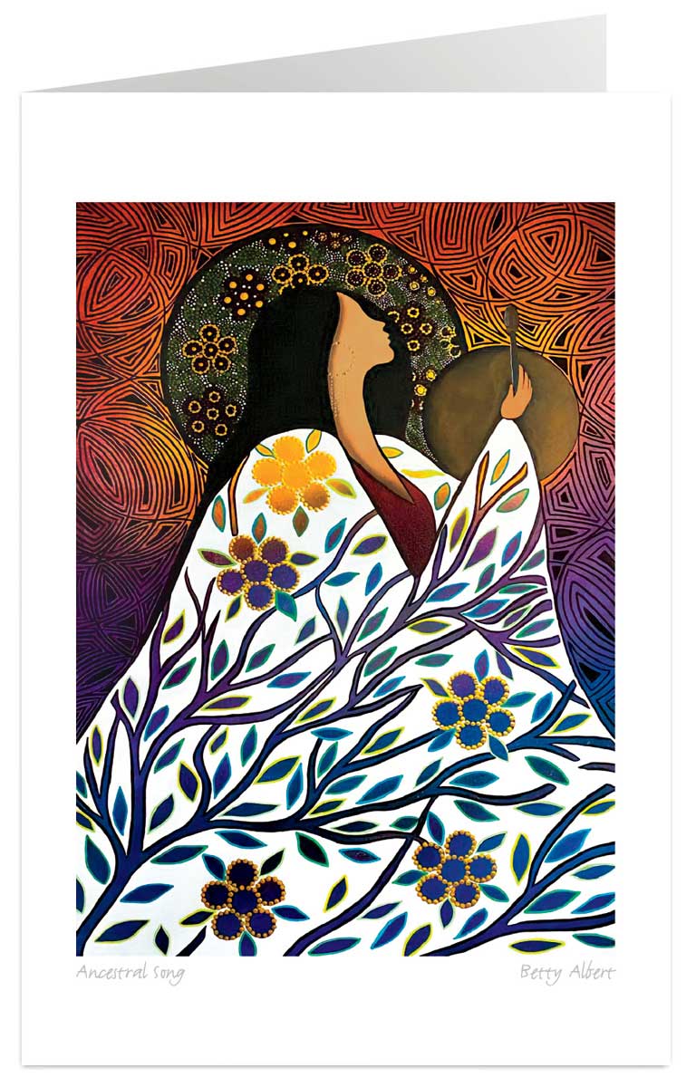 Art Card Betty Albert Ancestral Song - Art Card Betty Albert Ancestral Song -  - House of Himwitsa Native Art Gallery and Gifts