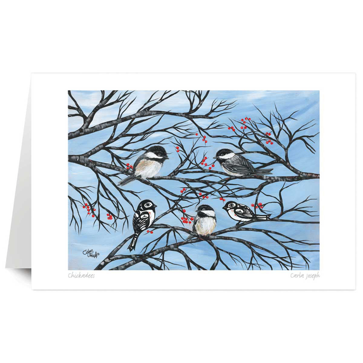 Art Card Carla Joseph Chickadees -  - Art Card - House of Himwitsa Art Gallery
