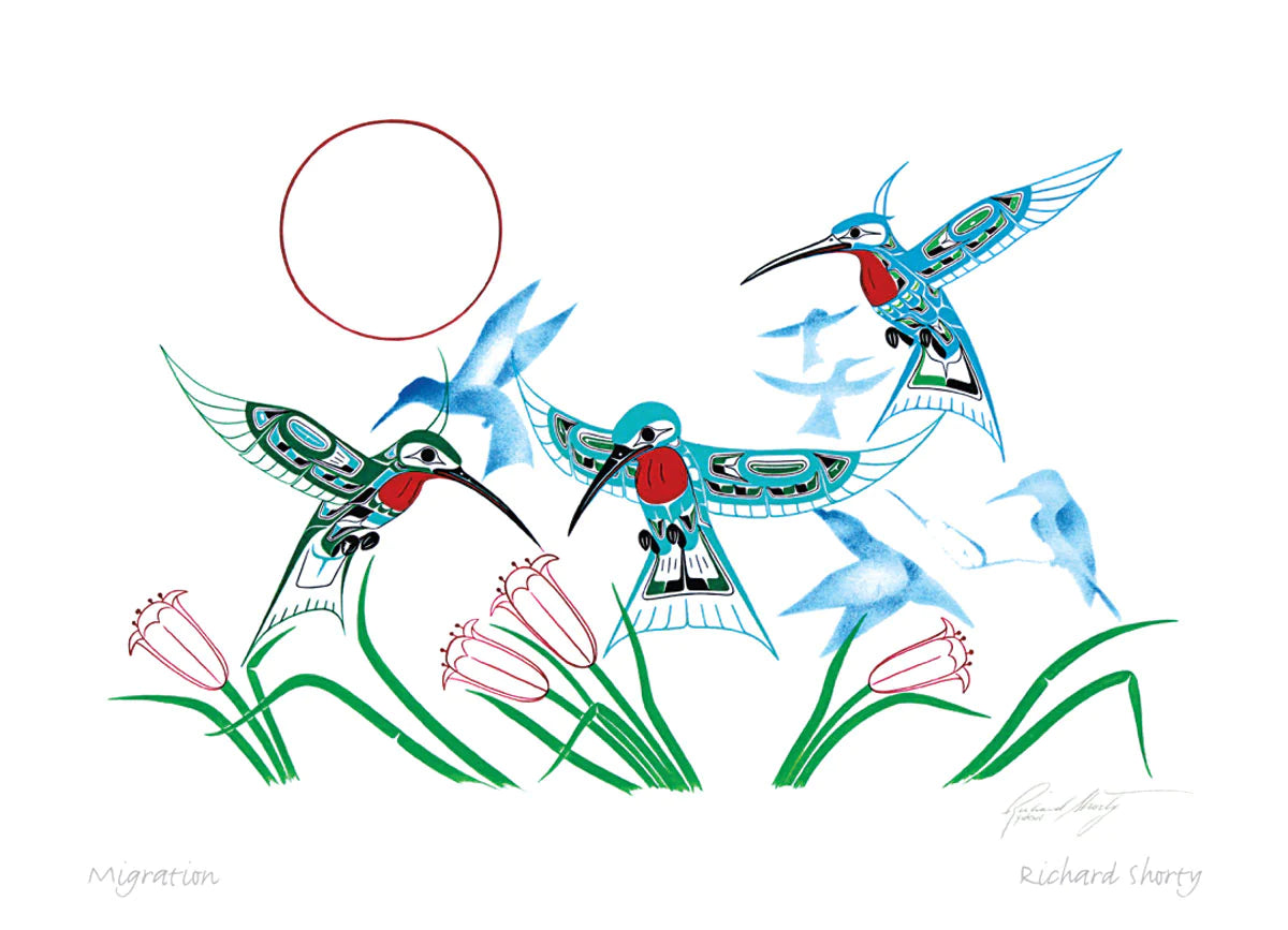 Art Card Richard Shorty Migration - Art Card Richard Shorty Migration -  - House of Himwitsa Native Art Gallery and Gifts