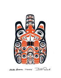 Art Card Bill Reid Haida Beaver Red/Black - Art Card Bill Reid Haida Beaver Red/Black -  - House of Himwitsa Native Art Gallery and Gifts