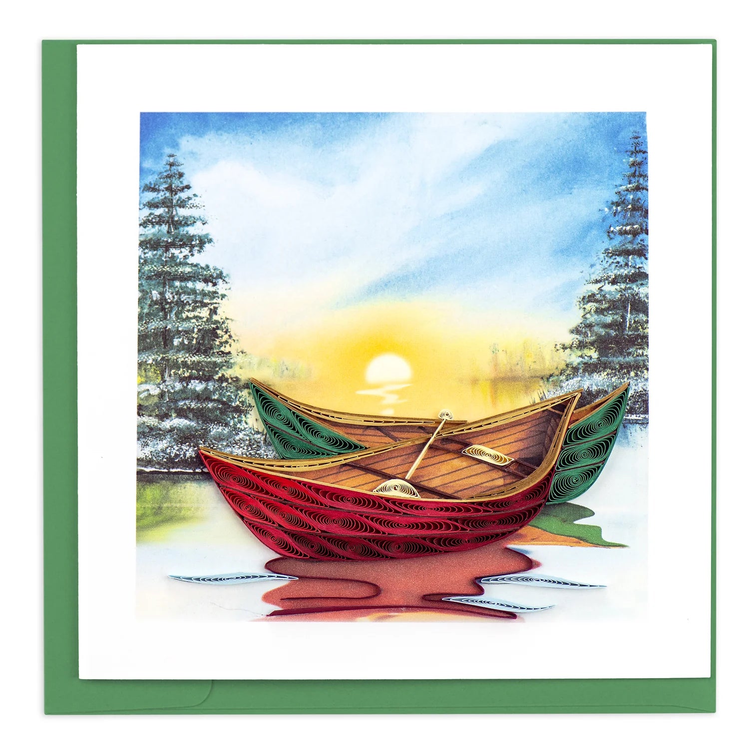 Quilling Art Card River Canoes