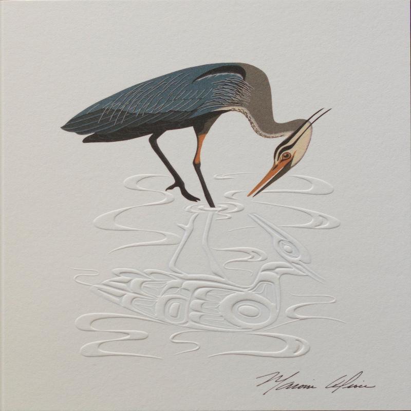 Marvin Oliver Blue Reflection Art Card - Marvin Oliver Blue Reflection Art Card -  - House of Himwitsa Native Art Gallery and Gifts