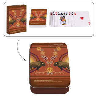 Playing Cards Single Deck Buffaloes - Playing Cards Single Deck Buffaloes -  - House of Himwitsa Native Art Gallery and Gifts