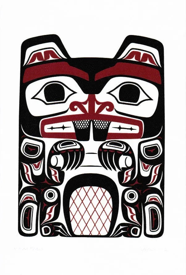 Art Card Clarence Mills Haida Beaver - Art Card Clarence Mills Haida Beaver -  - House of Himwitsa Native Art Gallery and Gifts