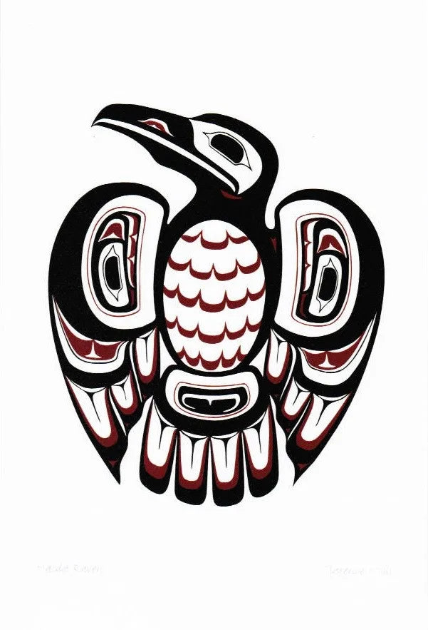 Art Card Clarence Mills Haida Raven - Art Card Clarence Mills Haida Raven -  - House of Himwitsa Native Art Gallery and Gifts