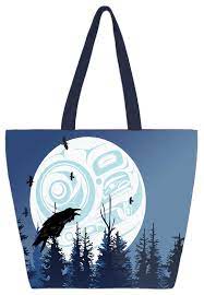 Tote Bag Raven Moon - Tote Bag Raven Moon -  - House of Himwitsa Native Art Gallery and Gifts
